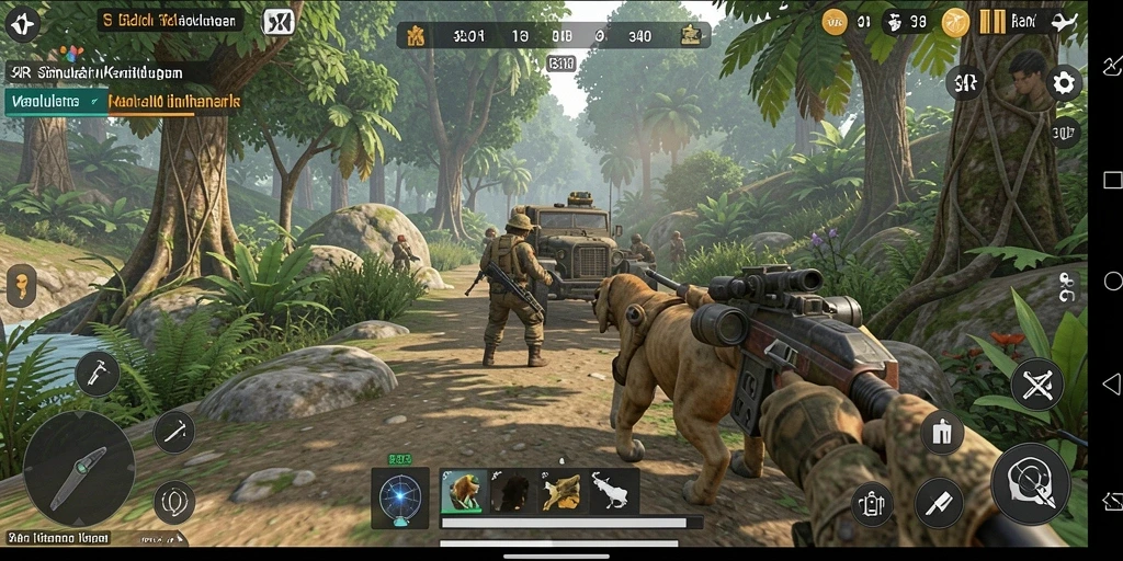 Screenshot 34R menampilkan karakter yang berinteraksi dalam dunia simulasi.
