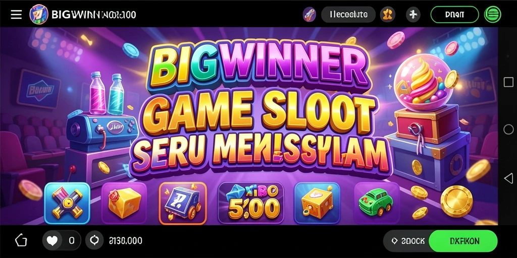Tampilan permainan slot arcade yang menyenangkan dan interaktif.