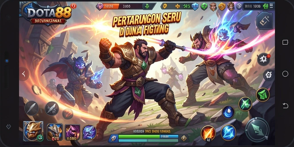 Tangkapan layar gameplay DOTA88 menampilkan pertarungan seru antar karakter.