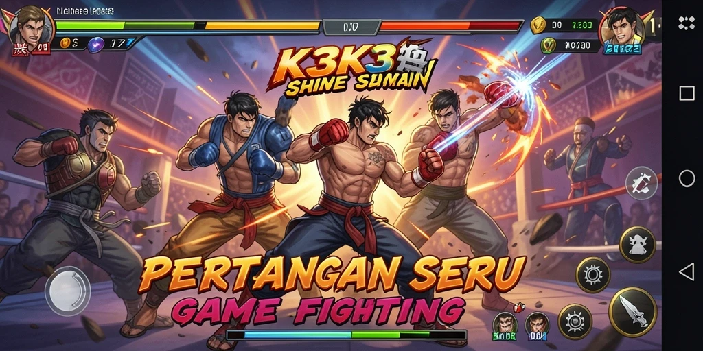Gameplay K3K3 yang menyajikan pertarungan seru dan mendebarkan.