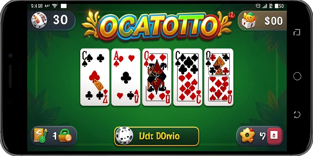 Screenshot OCATOTO menampilkan pengalaman seru bermain Domino.