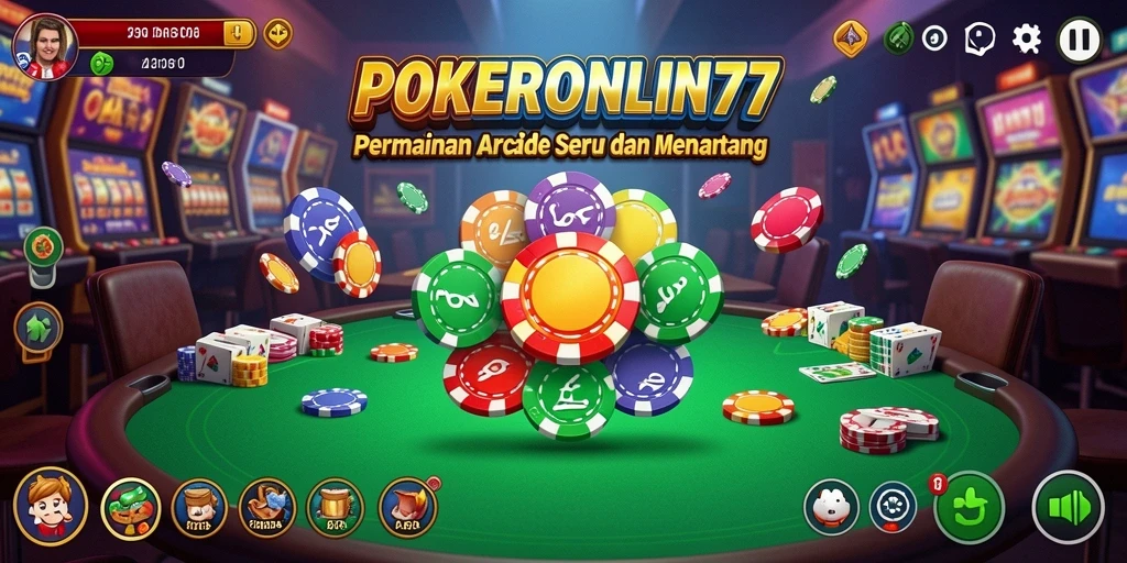 Tampilan gameplay POKERONLIN77 yang seru dan mendebarkan.