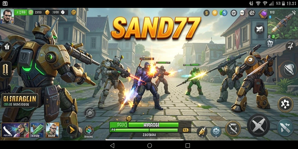 Tampilan gameplay strategis dan mendebarkan dari SAND77.