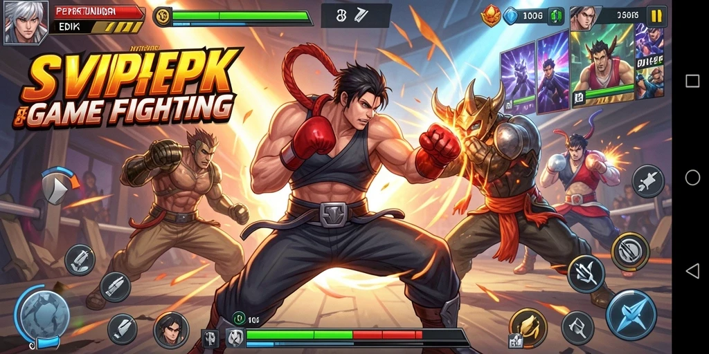 Screenshot permainan SVIP4 dengan aksi pertarungan yang mendebarkan.