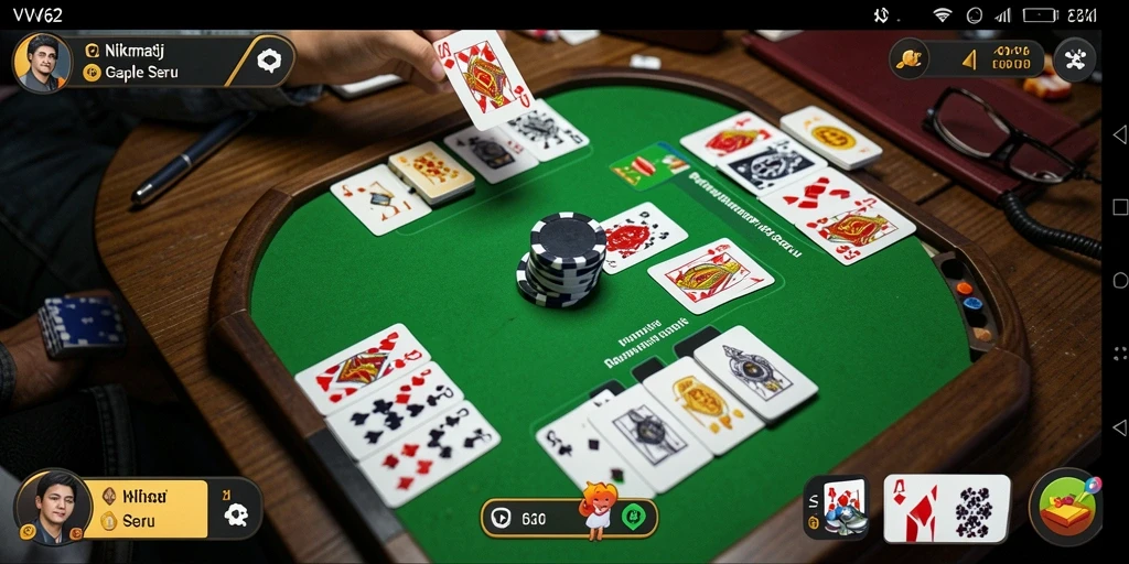 Tampilan screenshot gameplay Gaple yang menarik dan seru.