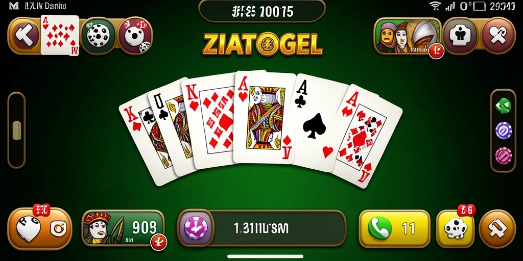 Screenshot ZIATOGEL menampilkan gameplay seru permainan Domino.