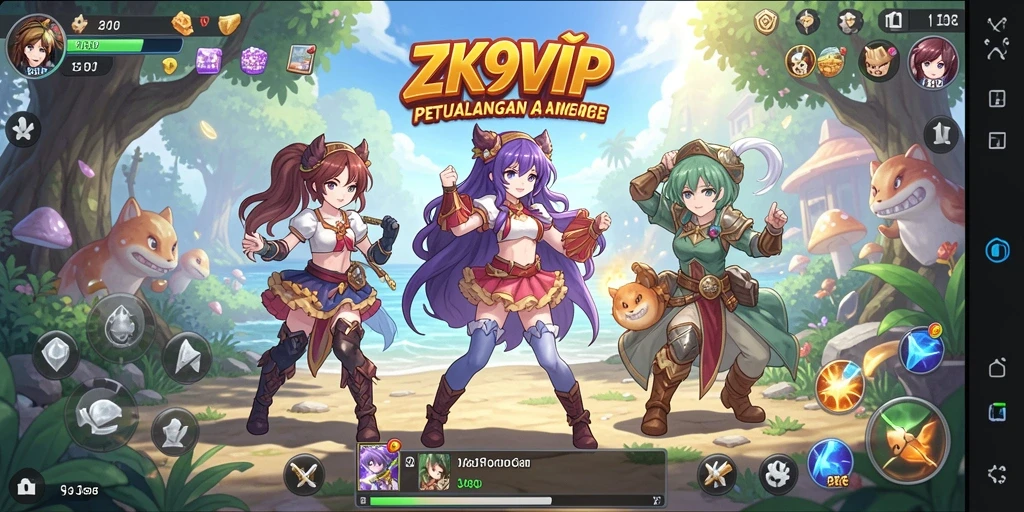 Screenshot gameplay ZK9VIP menampilkan karakter Anime yang beraksi dalam misi seru.